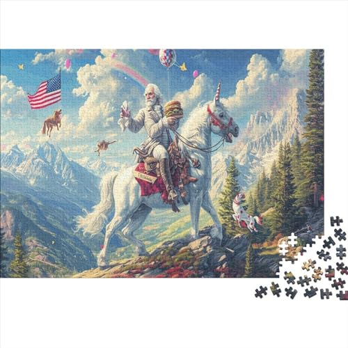 Puzzles 1000 Teile Für Erwachsene Eating Cheeseburgers on Horseback 1000-teiliges Puzzle Lernspiele Heimdekorationspuzzle 1000pcs (75x50cm) von CPXSEMAZA