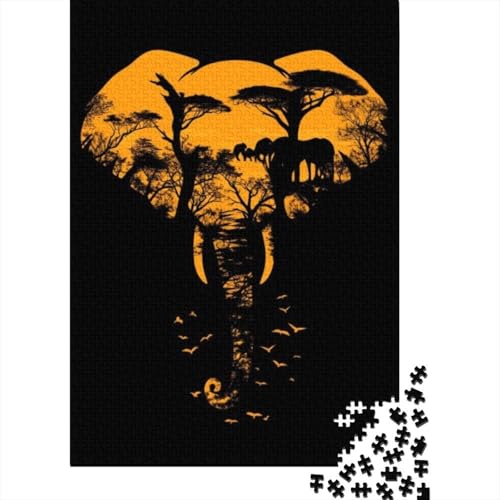 Puzzles 1000 Teile Für Erwachsene Elephant 1000-teiliges Puzzle. Spielzeug Zum Stressabbau 1000pcs (75x50cm) von CPXSEMAZA