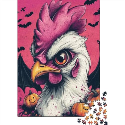 Puzzles 1000 Teile Für Erwachsene Halloween Rooster 1000-teilige Puzzles, Einzigartige Wohndekoration Und Geschenke 1000pcs (75x50cm) von CPXSEMAZA