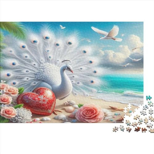 Puzzles 1000 Teile Für Erwachsene Love White Peacock 1000-teiliges Puzzle Lernspiele Heimdekorationspuzzle 1000pcs (75x50cm) von CPXSEMAZA