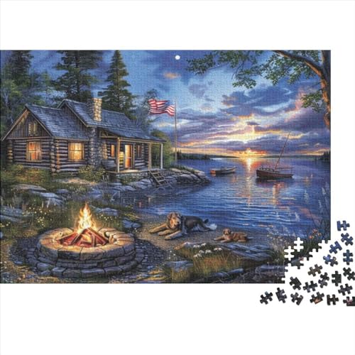 Puzzles 1000 Teile Für Erwachsene Moonlight Lodge 1000-teiliges Puzzle Lernspiele Heimdekorationspuzzle 1000pcs (75x50cm) von CPXSEMAZA