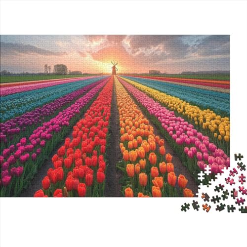 Puzzles 1000 Teile Für Erwachsene Puzzles Für Erwachsene 1000 Teile Puzzle Lernspiele- Colored Tulips Rätsel 1000pcs (75x50cm) von CPXSEMAZA