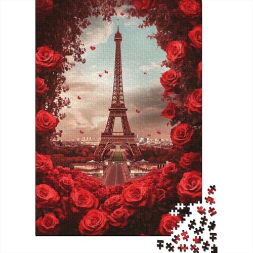 Puzzles 1000 Teile Für Erwachsene Rose Eiffel Tower 1000-teiliges Puzzle. Spielzeug Zum Stressabbau 1000pcs (75x50cm) von CPXSEMAZA