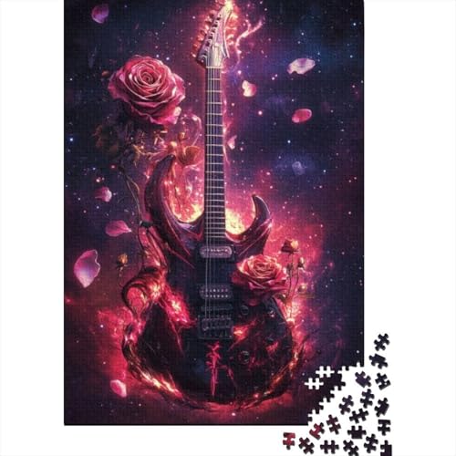 Puzzles 1000 Teile Für Erwachsene Rose Guitar 1000-teiliges Puzzle. Spielzeug Zum Stressabbau 1000pcs (75x50cm) von CPXSEMAZA