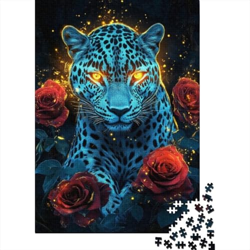 Puzzles 1000 Teile Für Erwachsene Rose Leopard 1000-teiliges Puzzle. Spielzeug Zum Stressabbau 1000pcs (75x50cm) von CPXSEMAZA