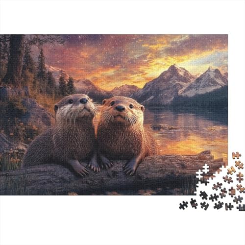 Puzzles 1000 Teile Für Erwachsene Two Otters 1000-teilige Puzzles, Einzigartige Wohndekoration Und Geschenke 1000pcs (75x50cm) von CPXSEMAZA