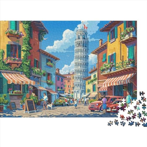 Puzzles 300 Teile Für Erwachsene Bustling Italian Street Scene 300-teilige Puzzles, Familienaktivitätspuzzles, Lernspiele 300pcs (40x28cm) von CPXSEMAZA