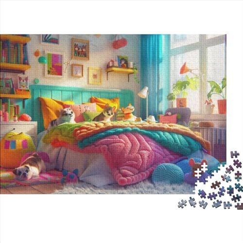 Puzzles 300 Teile Für Erwachsene Colorful Bedroom 300-teiliges Puzzle Lernspiele Heimdekorationspuzzle 300pcs (40x28cm) von CPXSEMAZA