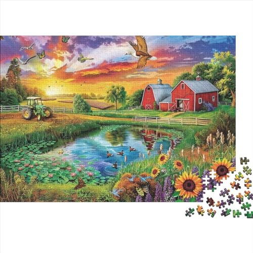 Puzzles 300 Teile Für Erwachsene Colorful Farm 300-teiliges Puzzle Lernspiele Heimdekorationspuzzle 300pcs (40x28cm) von CPXSEMAZA