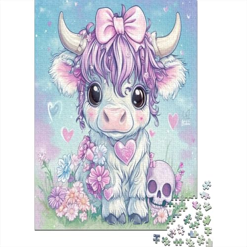 Puzzles 300 Teile Für Erwachsene Cute Highland Cow (3) 300-teiliges Puzzle Für Erwachsene, Lernspiele 300pcs (40x28cm) von CPXSEMAZA