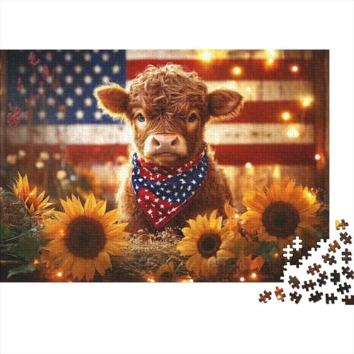 Puzzles 300 Teile Für Erwachsene Cute Highland Cow Baby 300-teiliges Puzzle. Anspruchsvolles Spiel 300pcs (40x28cm) von CPXSEMAZA