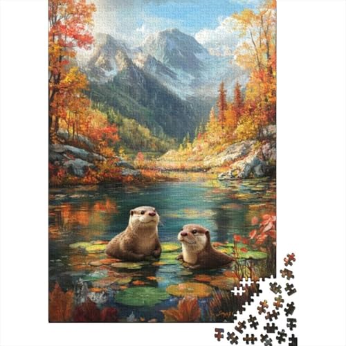 Puzzles 300 Teile Für Erwachsene Cute Otter 300-teiliges Puzzle Lernspiele Heimdekorationspuzzle 300pcs (40x28cm) von CPXSEMAZA