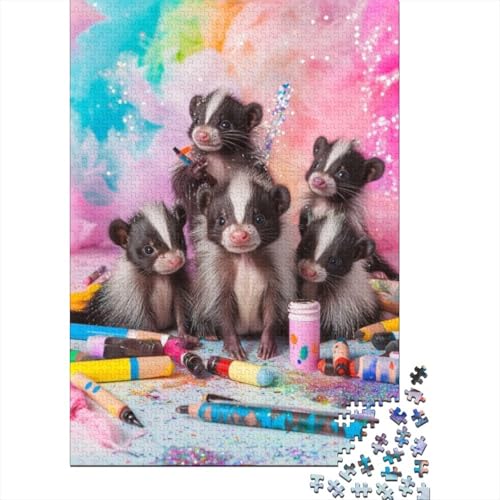 Puzzles 300 Teile Für Erwachsene Cute Skunk 300-teilige Puzzles, Einzigartige Wohndekoration Und Geschenke 300pcs (40x28cm) von CPXSEMAZA