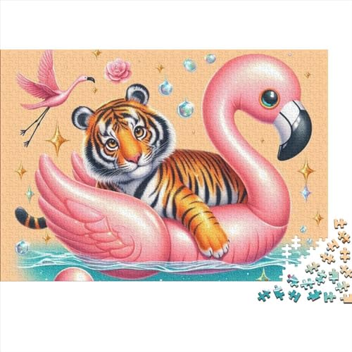 Puzzles 300 Teile Für Erwachsene Flamingo and Tiger 300-teilige Puzzles, Familienaktivitätspuzzles, Lernspiele 300pcs (40x28cm) von CPXSEMAZA