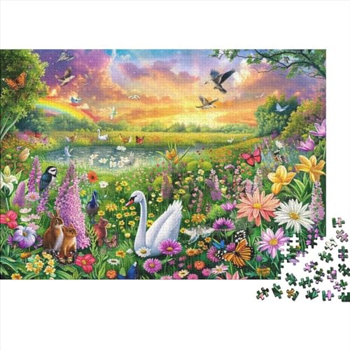 Puzzles 300 Teile Für Erwachsene Flower Swan 300-teilige Puzzles, Familienaktivitätspuzzles, Lernspiele 300pcs (40x28cm) von CPXSEMAZA