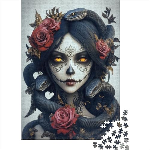 Puzzles 300 Teile Für Erwachsene Goth Rose Skull 300-teilige Puzzles Für Erwachsene 300pcs (40x28cm) von CPXSEMAZA