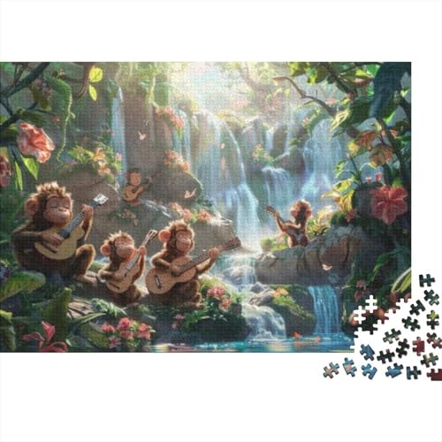 Puzzles 300 Teile Für Erwachsene Guitar Monkey 300-teiliges Puzzle Lernspiele Heimdekorationspuzzle 300pcs (40x28cm) von CPXSEMAZA