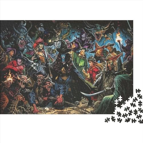 Puzzles 300 Teile Für Erwachsene Horror Halloween 300-teiliges Puzzle Lernspiele Heimdekorationspuzzle 300pcs (40x28cm) von CPXSEMAZA