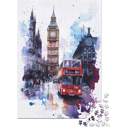 Puzzles 300 Teile Für Erwachsene London Bus 300-teiliges Puzzle Lernspiele Heimdekorationspuzzle 300pcs (40x28cm) von CPXSEMAZA