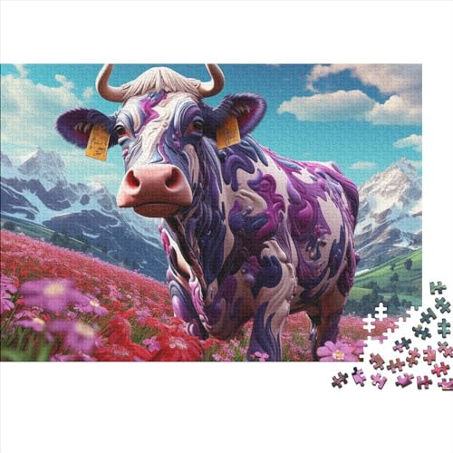 Puzzles 300 Teile Für Erwachsene Purple Cow 300-teiliges Puzzle Lernspiele Heimdekorationspuzzle 300pcs (40x28cm) von CPXSEMAZA