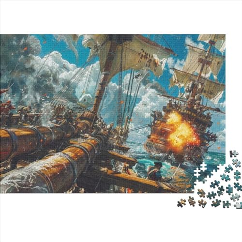 Puzzles 300 Teile Für Erwachsene Puzzles Für Erwachsene 300 Teile Puzzle Lernspiele- Pirate Ship Battle Rätsel 300pcs (40x28cm) von CPXSEMAZA