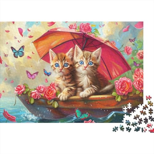 Puzzles 300 Teile Für Erwachsene Romantic Cat 300-teiliges Puzzle Lernspiele Heimdekorationspuzzle 300pcs (40x28cm) von CPXSEMAZA