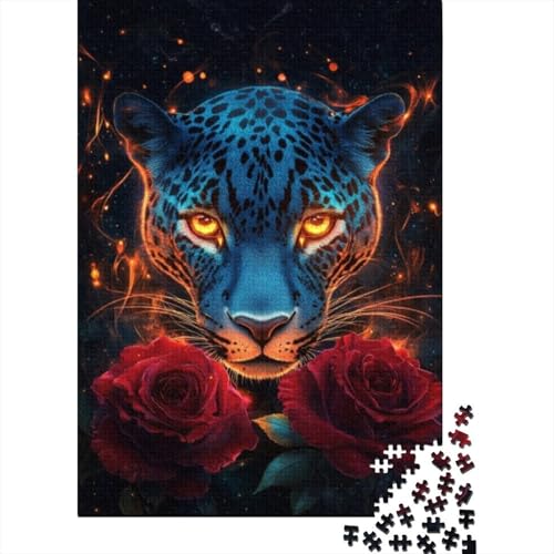 Puzzles 300 Teile Für Erwachsene Rose Leopard 300-teiliges Puzzle Lernspiele Heimdekorationspuzzle 300pcs (40x28cm) von CPXSEMAZA