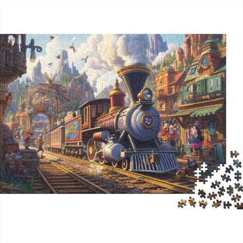 Puzzles 300 Teile Für Erwachsene Steam Train 300-teiliges Puzzle Lernspiele Heimdekorationspuzzle 300pcs (40x28cm) von CPXSEMAZA