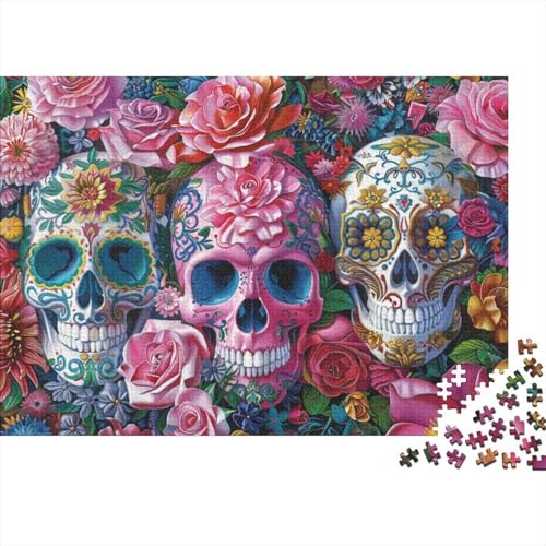 Puzzles 300 Teile Für Erwachsene Sugar Skull 300-teiliges Puzzle Lernspiele Heimdekorationspuzzle 300pcs (40x28cm) von CPXSEMAZA