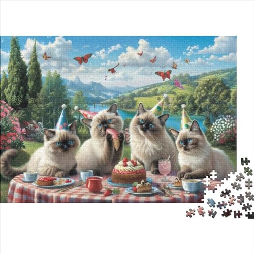 Puzzles 500 Teile Für Erwachsene Cat Party 500-teiliges Puzzle Lernspiele Heimdekorationspuzzle 500pcs (52x38cm) von CPXSEMAZA