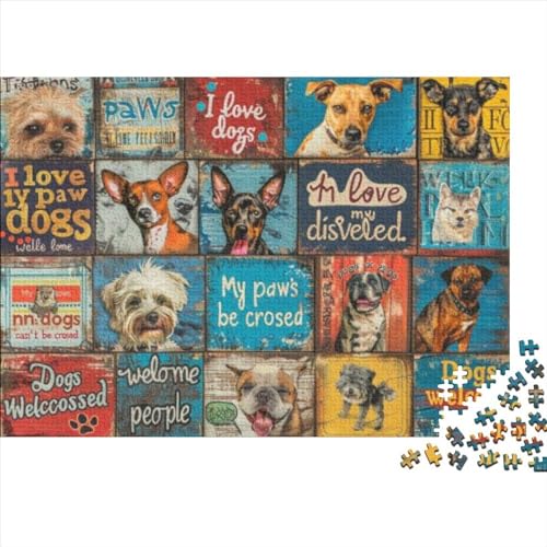 Puzzles 500 Teile Für Erwachsene I Love Dogs Puzzle Lernspiele Heimdekoration Puzzle 500pcs (52x38cm) von CPXSEMAZA