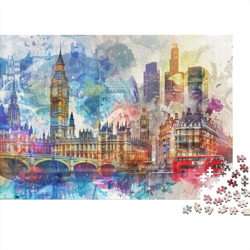 Puzzles 500 Teile Für Erwachsene London Art 500-teiliges Puzzle Lernspiele Heimdekorationspuzzle 500pcs (52x38cm) von CPXSEMAZA