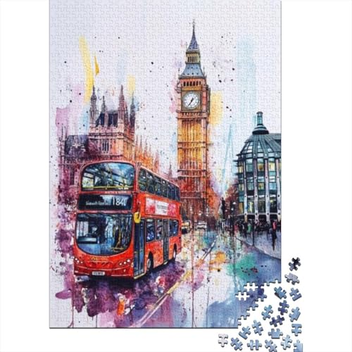 Puzzles 500 Teile Für Erwachsene London Bus 500-teiliges Puzzle. Anspruchsvolles Spiel 500pcs (52x38cm) von CPXSEMAZA