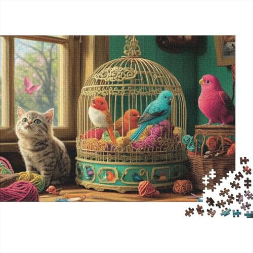 Puzzles 500 Teile Für Erwachsene Puzzles Für Erwachsene 500 Teile Puzzle Lernspiele Cat and Bird Heimdekorationspuzzle 500 Teile 500pcs (52x38cm) von CPXSEMAZA