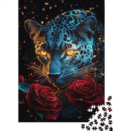 Puzzles 500 Teile Für Erwachsene Rose Leopard Puzzle Mit 500 Teilen. Anspruchsvolles Spiel 500pcs (52x38cm) von CPXSEMAZA