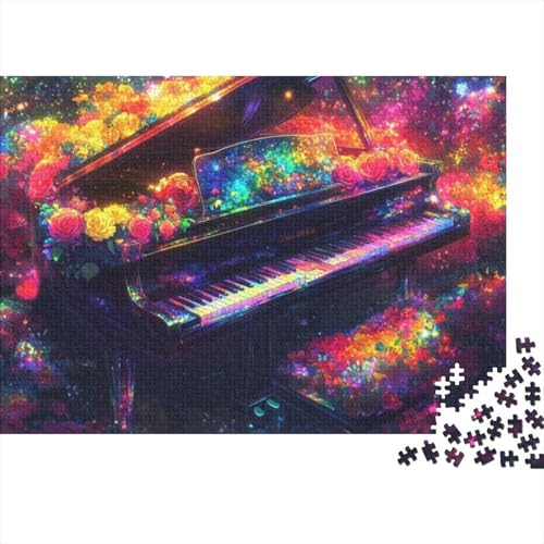 Puzzles 500 Teile Für Erwachsene Rose Piano 500-teiliges Puzzle Lernspiele Heimdekorationspuzzle 500pcs (52x38cm) von CPXSEMAZA