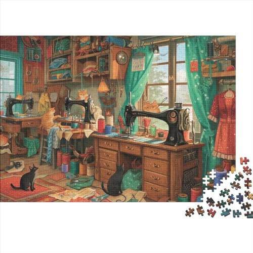 Puzzles 500 Teile Für Erwachsene Tailor Cat 500-teiliges Puzzle Lernspiele Heimdekorationspuzzle 500pcs (52x38cm) von CPXSEMAZA