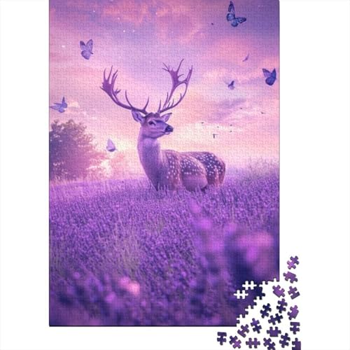 Puzzles Für Erwachsene 1000 Lavender Deer Puzzle 1000 Teile Stressabbauende Puzzles 1000pcs (75x50cm) von CPXSEMAZA