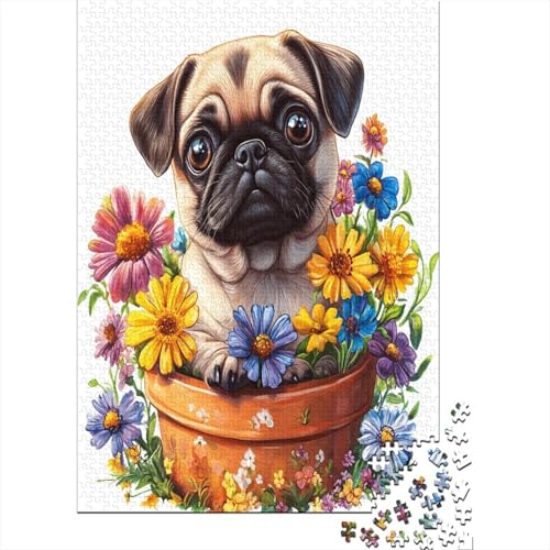 Puzzles Für Erwachsene 1000 Teile Cute Pug 1000-teiliges Puzzle Für Erwachsene, Lernspiele 1000pcs (75x50cm) von CPXSEMAZA