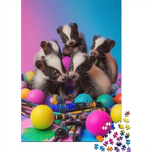 Puzzles Für Erwachsene 1000 Teile Cute Skunk 1000-teiliges Puzzle Für Erwachsene, Lernspiele 1000pcs (75x50cm) von CPXSEMAZA