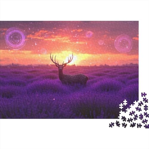 Puzzles Für Erwachsene 1000 Teile Lavender Deer 1000-teilige Puzzles, Familienpuzzlespielzeug 1000pcs (75x50cm) von CPXSEMAZA