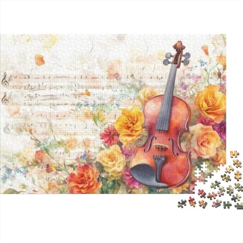 Puzzles Für Erwachsene 1000-teilige Puzzles Für Erwachsene Flowers Violin Puzzles Für Erwachsene Und Kinder, Lernspiele, Heimdekoration, Buntes Puzzle 1000pcs (75x50cm) von CPXSEMAZA