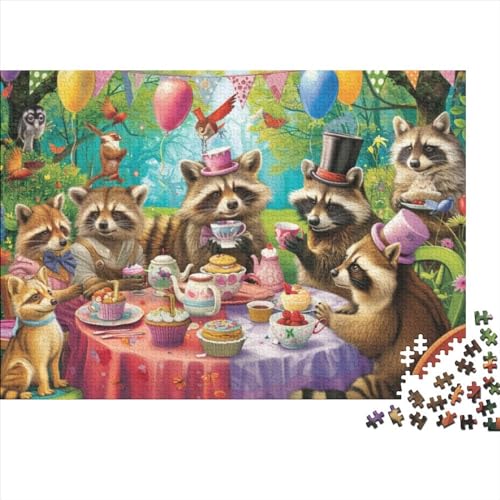 Puzzles Für Erwachsene 1000-teilige Puzzles Für Erwachsene Raccoon Party Puzzles Für Erwachsene Und Kinder, Lernspiele, Heimdekoration, Buntes Puzzle 1000pcs (75x50cm) von CPXSEMAZA