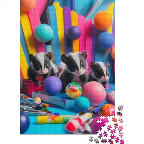 Puzzles Für Erwachsene 300 Cute Skunk Puzzle 300 Teile Lernspiele Für Erwachsene 300pcs (40x28cm) von CPXSEMAZA