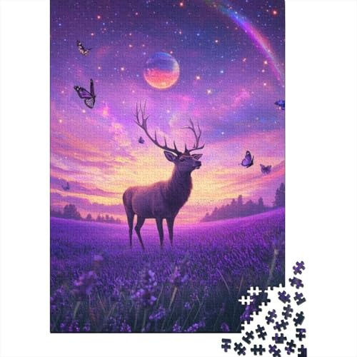 Puzzles Für Erwachsene 300 Lavender Deer Puzzle 300 Teile Stressabbauende Puzzles 300pcs (40x28cm) von CPXSEMAZA