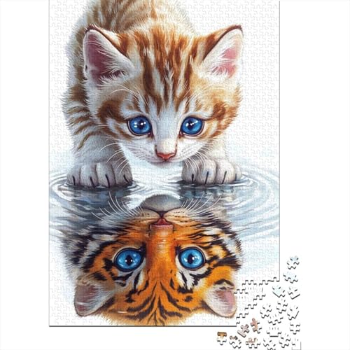 Puzzles Für Erwachsene 300 Teile Cat-Tiger Puzzle 300 Teile Anspruchsvolles Spiel 300pcs (40x28cm) von CPXSEMAZA