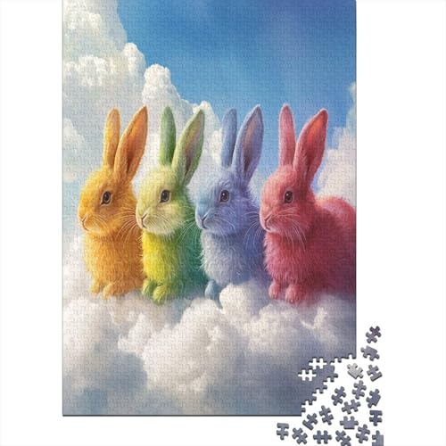 Puzzles Für Erwachsene 300 Teile Colored Rabbit Puzzle 300 Teile Anspruchsvolles Spiel 300pcs (40x28cm) von CPXSEMAZA