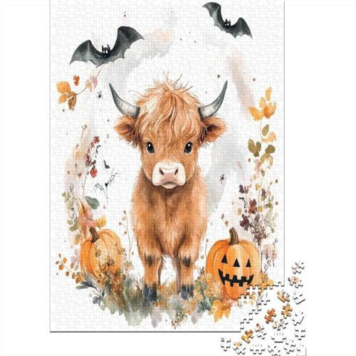 Puzzles Für Erwachsene 300 Teile Cute Highland Cow Baby Puzzle 300 Teile Anspruchsvolles Spiel 300pcs (40x28cm) von CPXSEMAZA