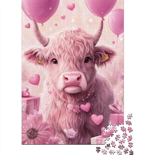 Puzzles Für Erwachsene 300 Teile Cute Highland Cow Baby Puzzle 300 Teile Komplexe Puzzles Für Erwachsene 300pcs (40x28cm) von CPXSEMAZA