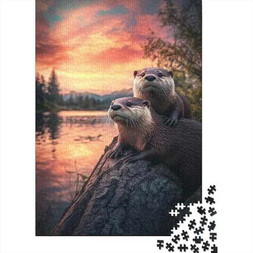 Puzzles Für Erwachsene 300 Teile Cute Otter Puzzle 300 Teile Anspruchsvolles Spiel 300pcs (40x28cm) von CPXSEMAZA